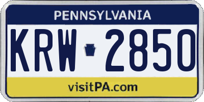 PA license plate KRW2850
