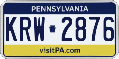 PA license plate KRW2876