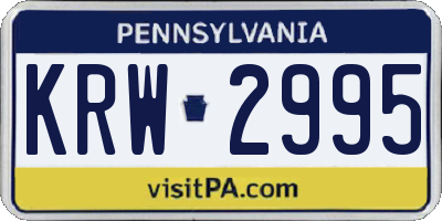 PA license plate KRW2995