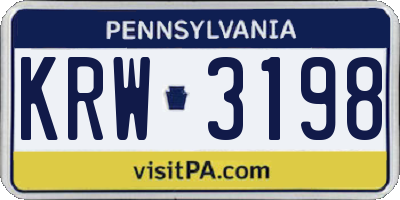 PA license plate KRW3198