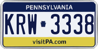 PA license plate KRW3338