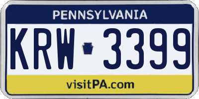 PA license plate KRW3399