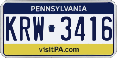 PA license plate KRW3416