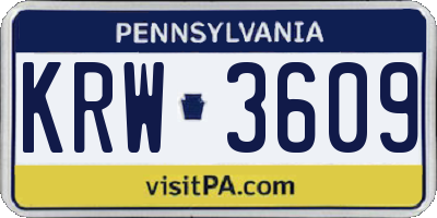 PA license plate KRW3609