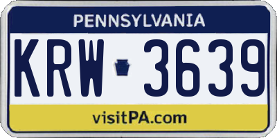 PA license plate KRW3639