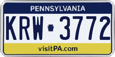PA license plate KRW3772