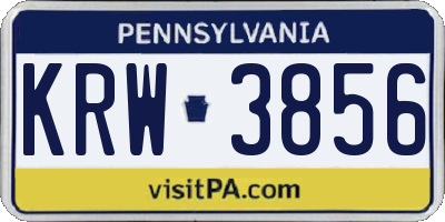 PA license plate KRW3856