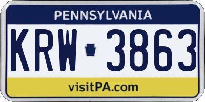 PA license plate KRW3863