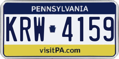 PA license plate KRW4159