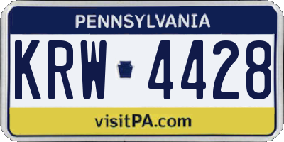 PA license plate KRW4428