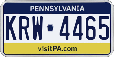 PA license plate KRW4465