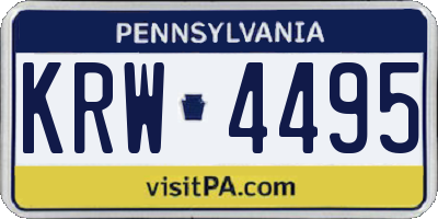 PA license plate KRW4495
