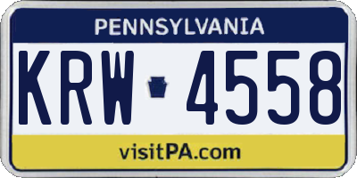 PA license plate KRW4558