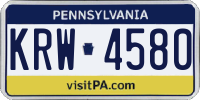 PA license plate KRW4580
