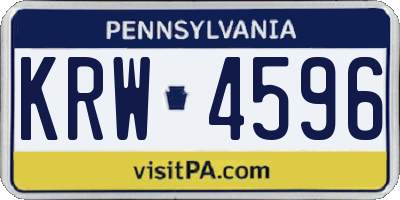 PA license plate KRW4596