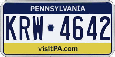 PA license plate KRW4642