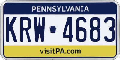 PA license plate KRW4683