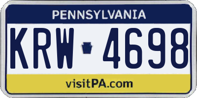 PA license plate KRW4698
