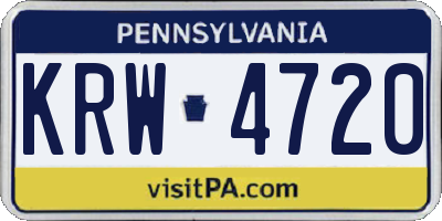 PA license plate KRW4720