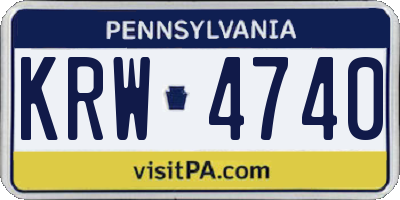 PA license plate KRW4740