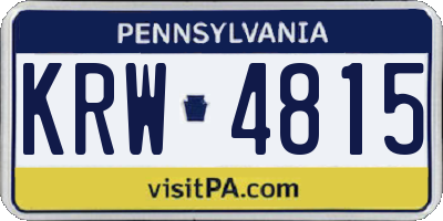 PA license plate KRW4815