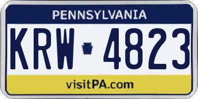 PA license plate KRW4823