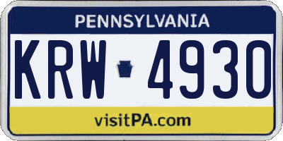 PA license plate KRW4930