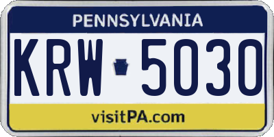 PA license plate KRW5030