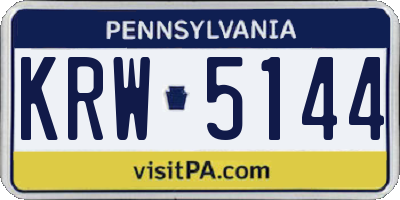 PA license plate KRW5144