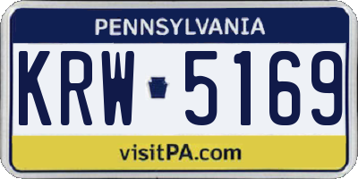 PA license plate KRW5169