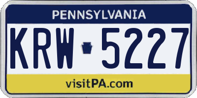 PA license plate KRW5227