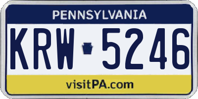 PA license plate KRW5246