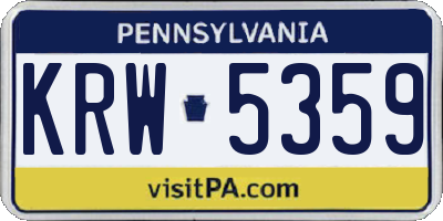 PA license plate KRW5359