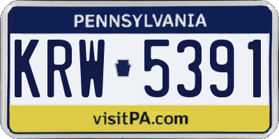 PA license plate KRW5391