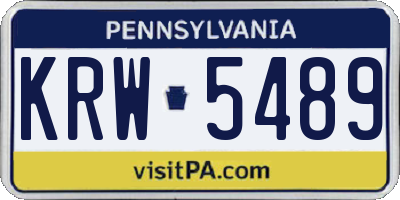 PA license plate KRW5489