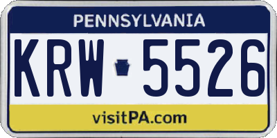 PA license plate KRW5526