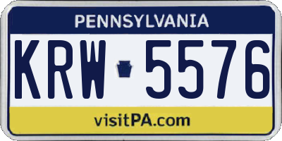 PA license plate KRW5576
