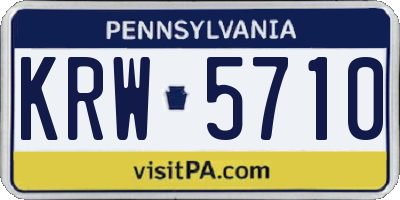 PA license plate KRW5710