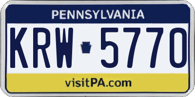PA license plate KRW5770