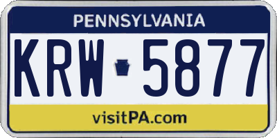 PA license plate KRW5877