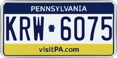 PA license plate KRW6075