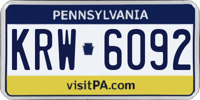 PA license plate KRW6092