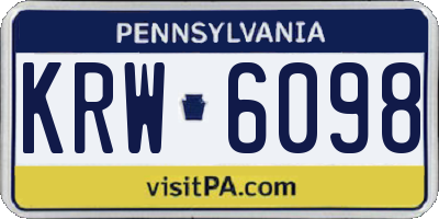PA license plate KRW6098