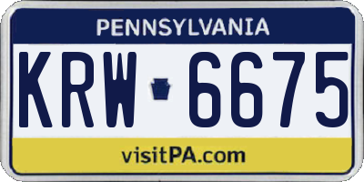 PA license plate KRW6675