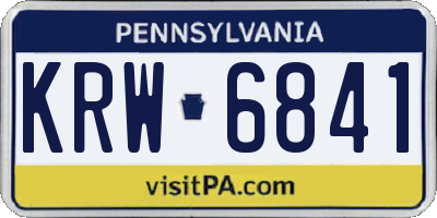 PA license plate KRW6841