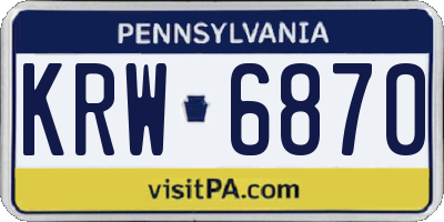 PA license plate KRW6870