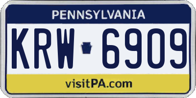 PA license plate KRW6909