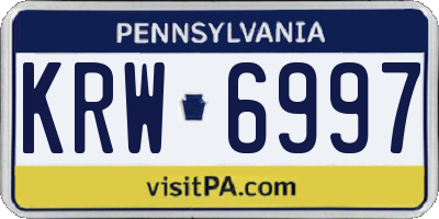 PA license plate KRW6997