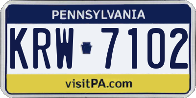 PA license plate KRW7102