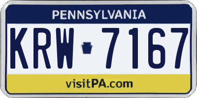 PA license plate KRW7167